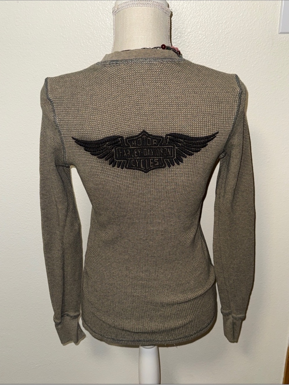 Vintage Harley-Davidson Waffle Thermal Long Sleeve size Small